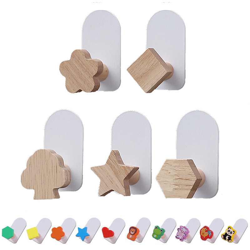 Nordic Wood Wall Hooks for Coats, Bags, and Keys