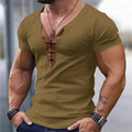 Men's V-Neck Color Block Short Sleeve T-Shirt