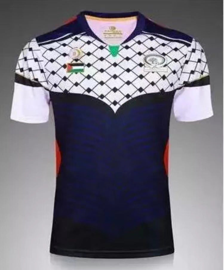 16-17 Palestine White and Black Jersey