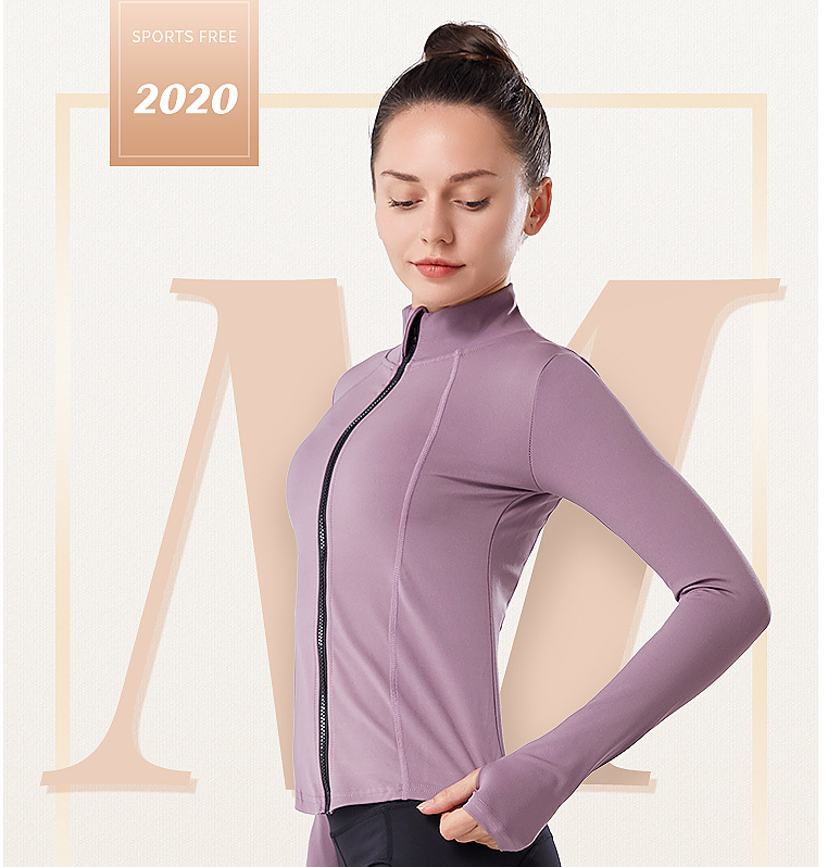 2019 Women's Yoga Jacket with Stretchy Zipper
