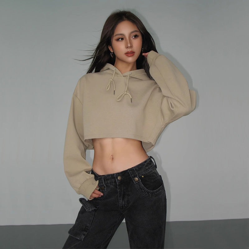 Women's 2023 Autumn Drawstring Hooded Pullover Sweater