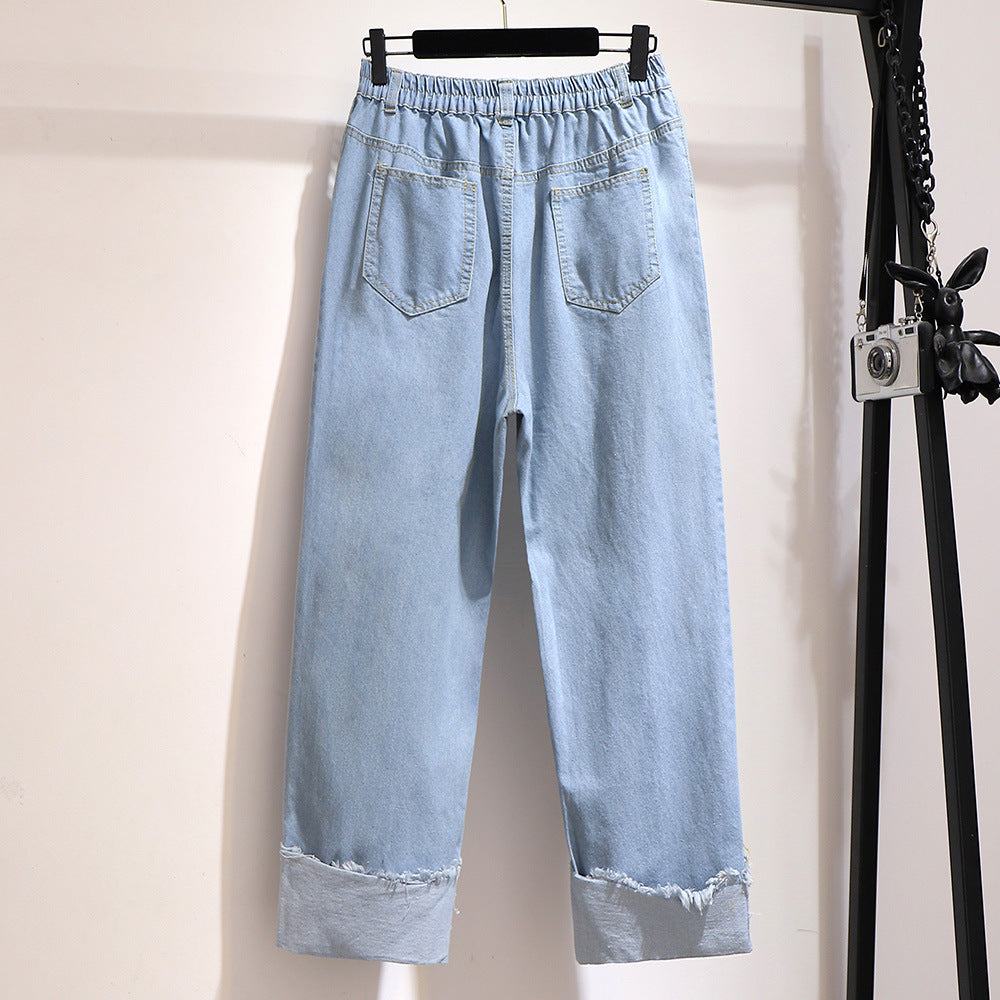 Casual Loose Plus Size Women's Denim Trousers