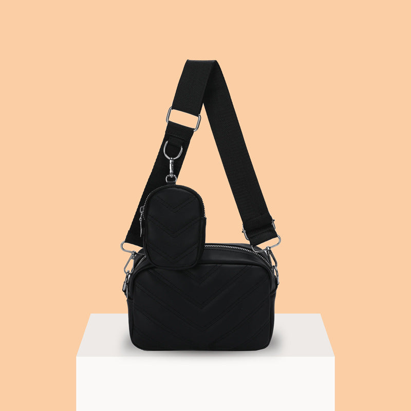 Stylish Women's Embroidered Shoulder Bag in PU Leather