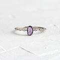 18K Gold Women's Geometric Zircon Ring in Japanese Style