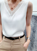 Summer Satin Camisole for Women - Loose Layering Top