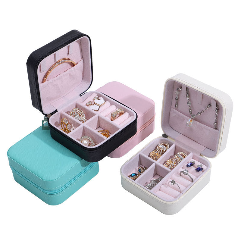 Portable Jewelry Organizer Box for Rings and Necklaces