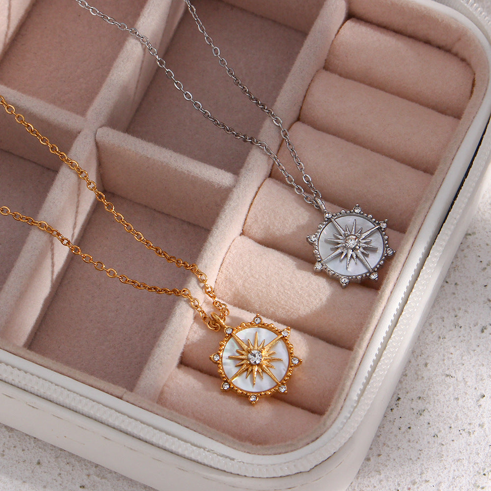 Trendy Women's Shell Pendant Necklace with Star Design