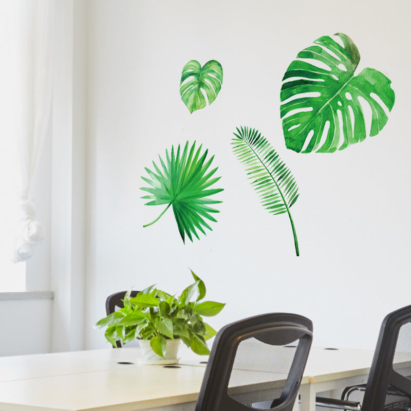 Modern Removable Leaf Wall Decals for Living Room