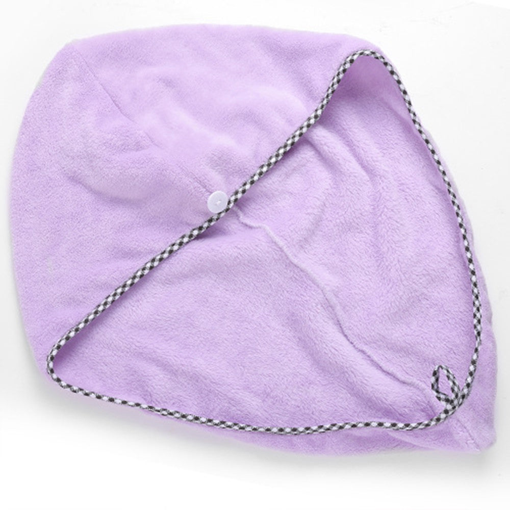 Microfiber Coral Fleece Drying Hair Cap for Adults