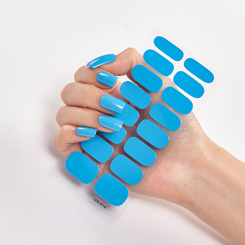16-Color Solid Nail Stickers for Elegant Designs