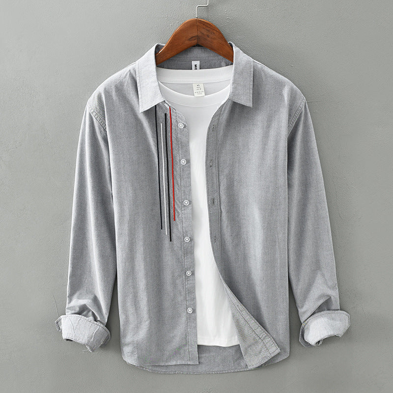 M8805 Autumn Korean Casual Long Sleeve Cotton Shirt