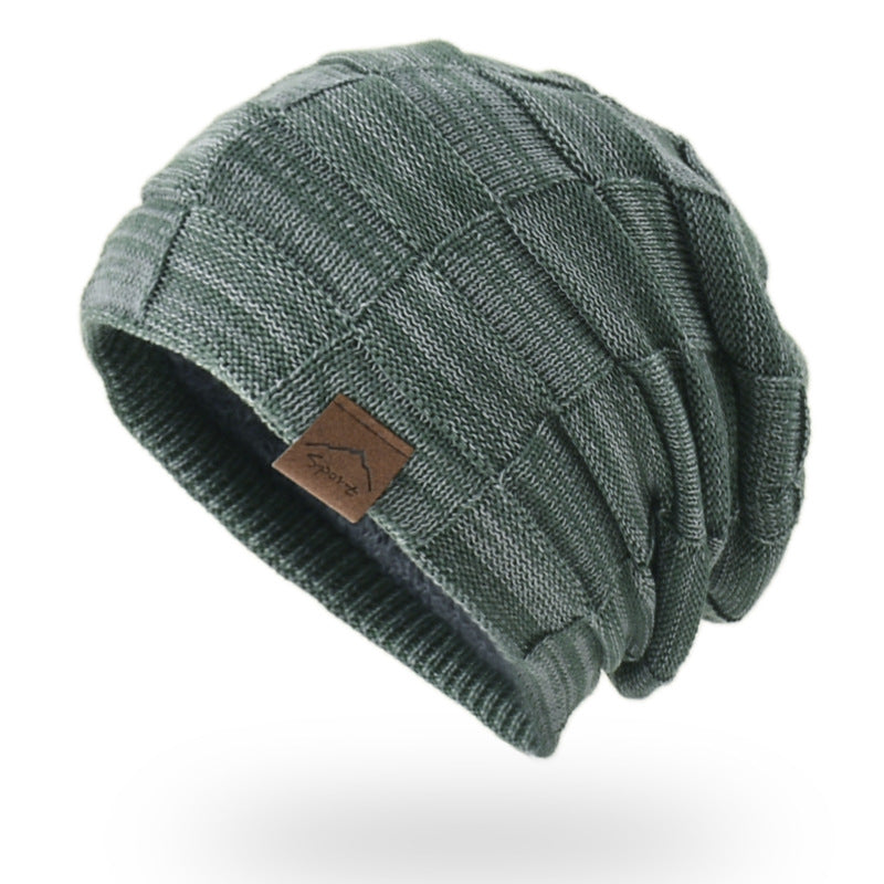 Warm Velvet Mixed Color Knitted Pullover Hat for Women