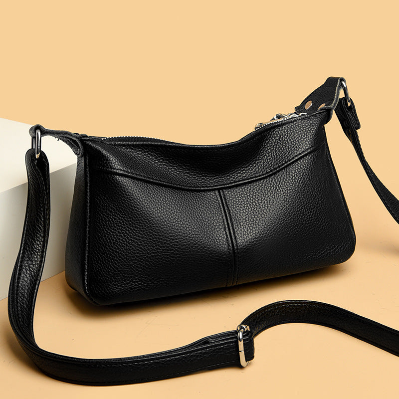 "2024 New Women's Leather Shoulder Bag with Multiple Pockets"