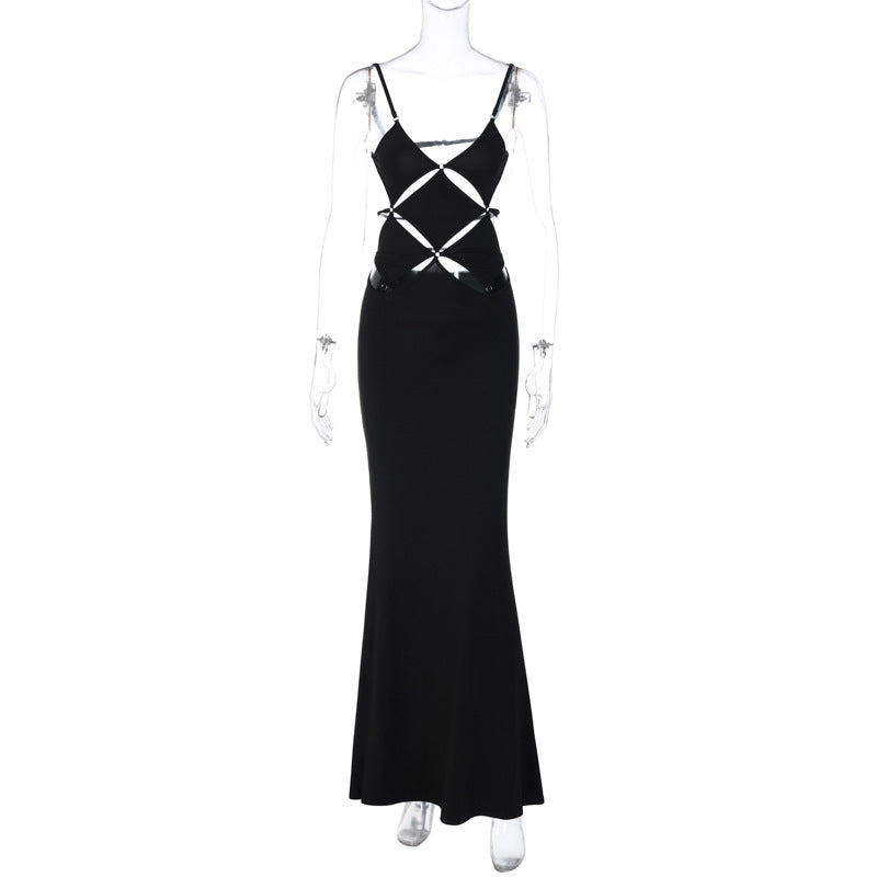 2023 Summer Fashion Sexy Solid Color Backless Dress