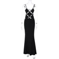 2023 Summer Fashion Sexy Solid Color Backless Dress