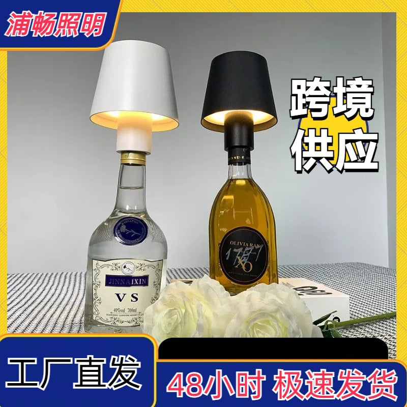 Creative Portable Wine Bottle Table Lamp for Bars