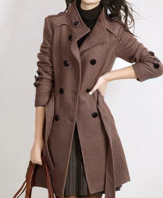 2017 Women's Long Wool Winter Coat Jacket