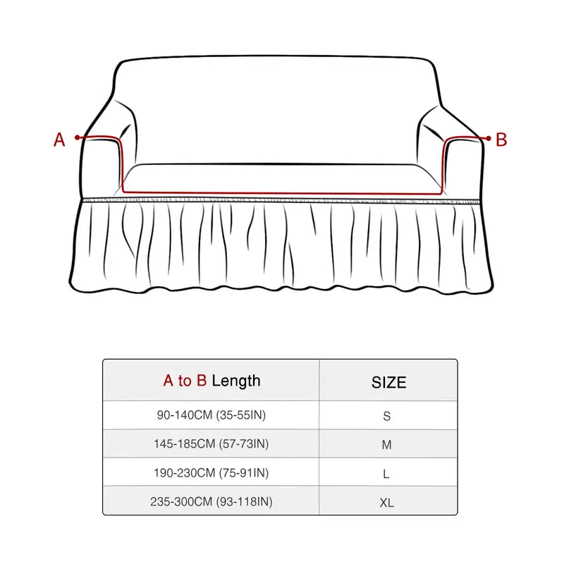 Universal Sofa Cover with Skirt, Durable & Washable