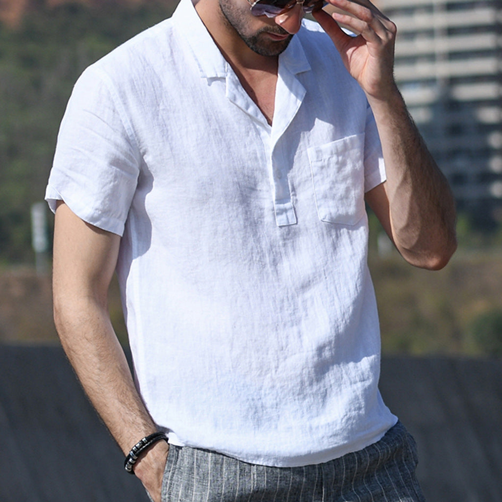 2023 Spring Men's Casual Vintage Short Sleeve Shirt