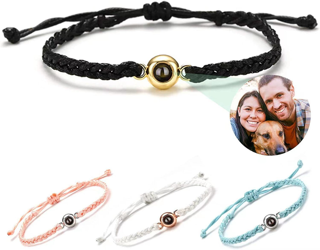 Custom Titanium Steel Beaded Projection Bracelet (100 Languages)