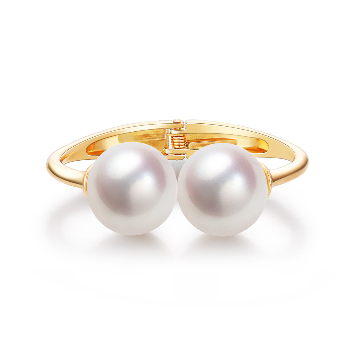 Minimalist Pearl Bracelet and Open Bangle for Women