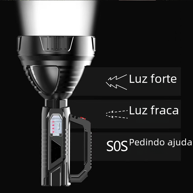 USB Rechargeable LED Spotlight Flashlight for Outdoor Use