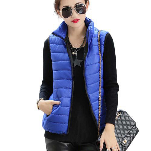 Stand Collar Casual Vest in Solid Colors