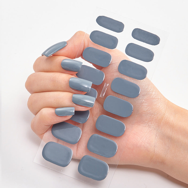 16-Color Solid Nail Stickers for Elegant Designs