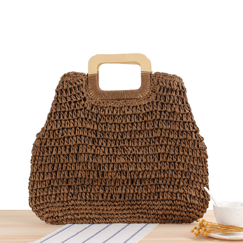 Women's Retro Hand-Woven Large Capacity Beach Bag