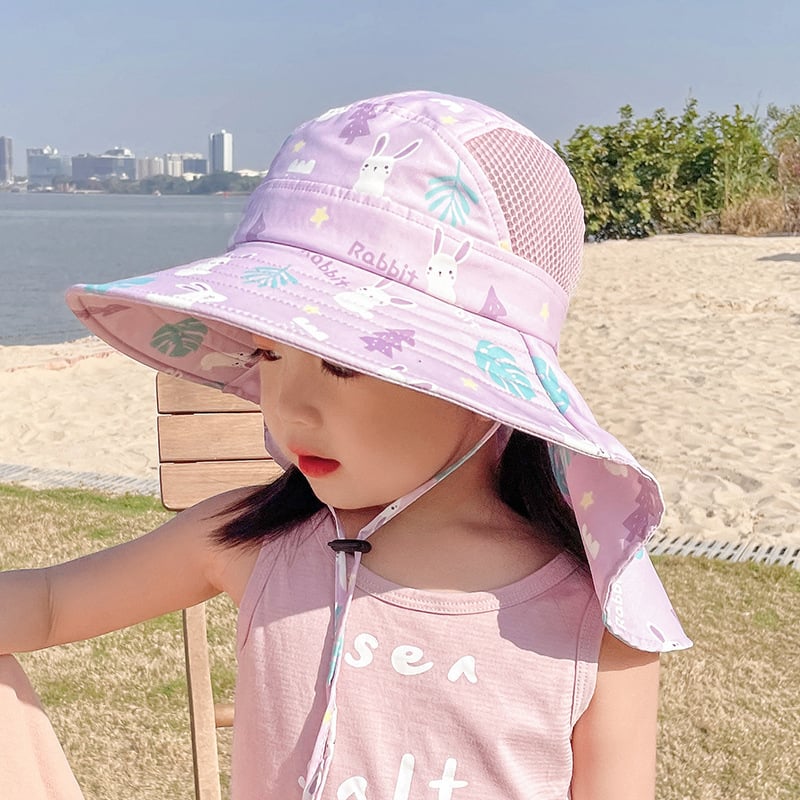Breathable Sun Hat and Neck Protection Shawl for Babies