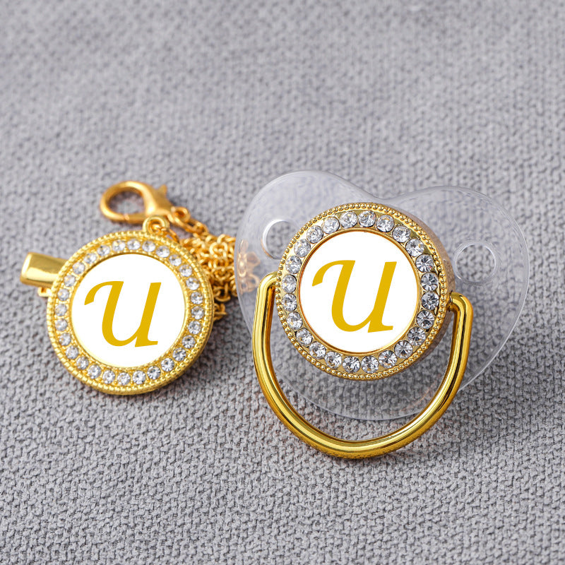 "Transparent Pacifier with 26 Letter Design for Babies"