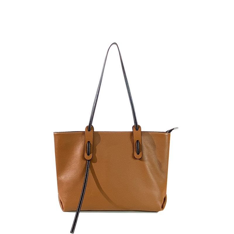 Large Capacity Soft Leather Tote Shoulder Bag