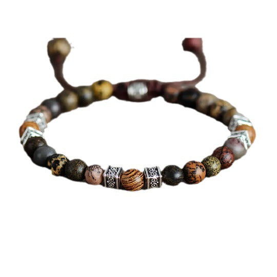 Men's Handmade Adjustable Agate Bead Bracelet (6/8MM)