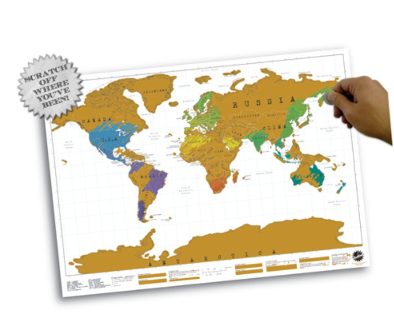 World Map Scratch Map - English Version