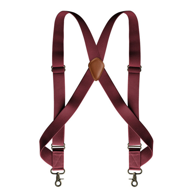 Adjustable Heavy Duty Men's Solid Color Suspenders