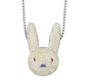 Hip Hop Fashion Zircon Rabbit Pendant Necklace