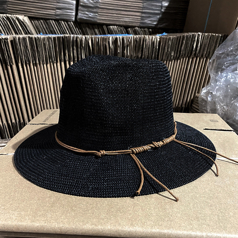 Summer Wide Brim Straw Hat for Beach and Sun Protection
