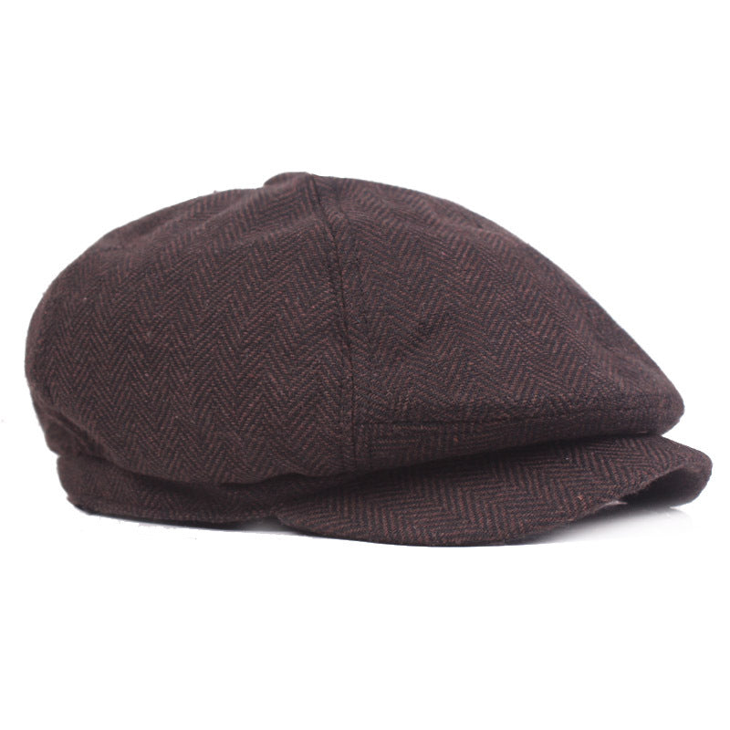 Men's Beret Hat for Middle-aged and Elderly (Fall/Winter)