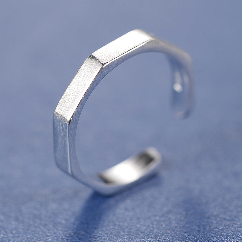 Geometric Hexagon Ring - Korean Sterling Silver Jewelry