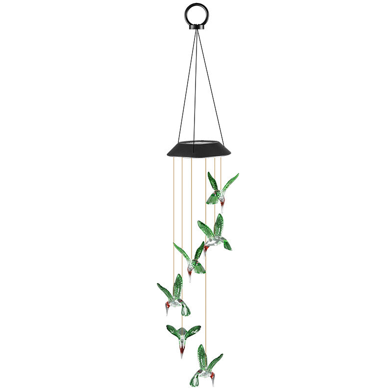 Outdoor Solar LED Wind Chime Light - Hummingbird Design