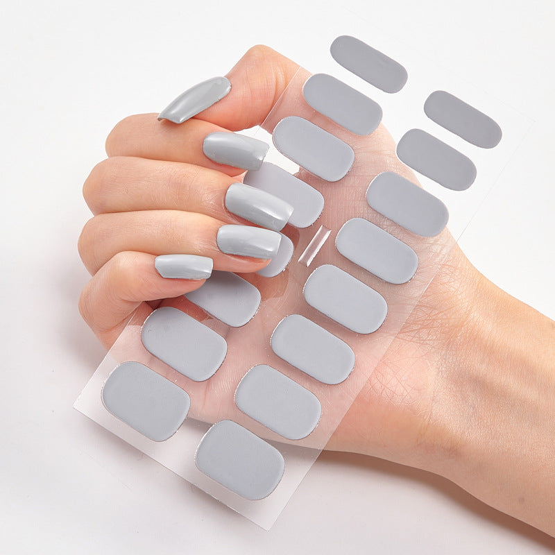 16-Color Solid Nail Stickers for Elegant Designs