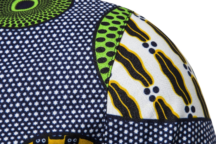 2019 Men's Short Sleeve Shirt with African Ethnic Style