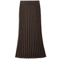 Sentubila Brown Knitted Long High Waist Skirt for Women