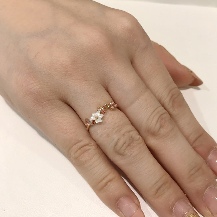 Japanese Luxury 925 Silver Rose Gold Shell Ring