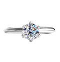S925 Silver Ring with Six-Claw Moissanite Crown