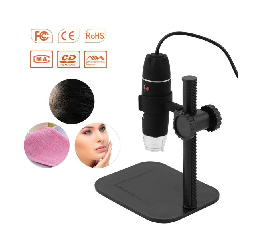 Black Digital Microscope Camera with Magnifier Lens