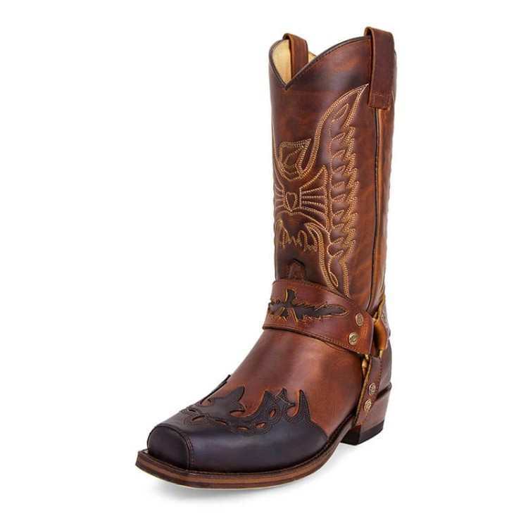 New European and American Round Toe Embroidered Boots