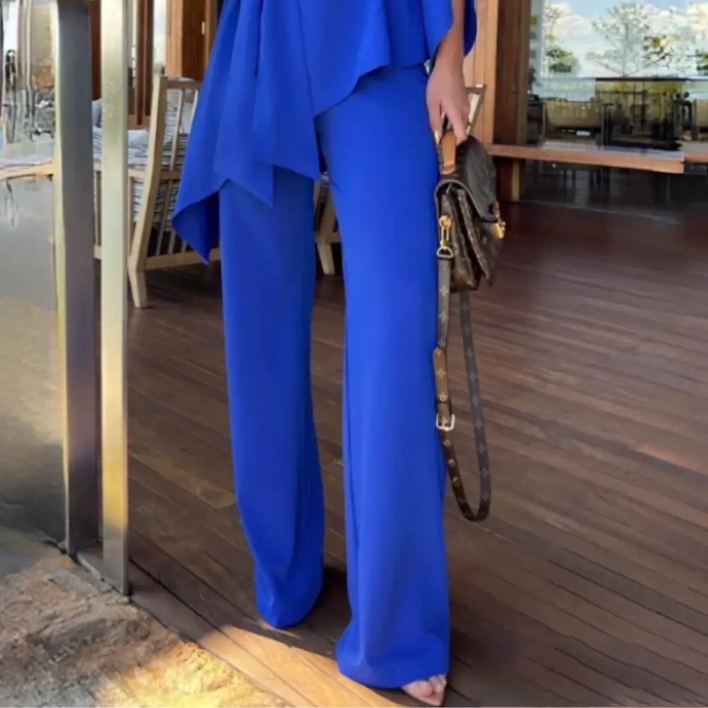 2023 Fall Women's Fashion Batwing Top and Pants Set