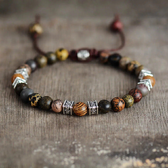 Men's Handmade Adjustable Agate Bead Bracelet (6/8MM)
