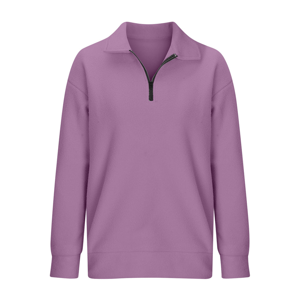Plus Size Oversized Half Zip Pullover Sweatshirt
